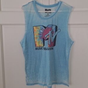 MTV sheer graphic tank top